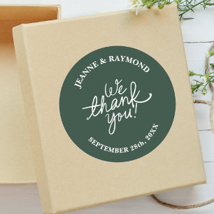 Adesivo Sage Green Personalizado Agradecemos A Favor Do Ca