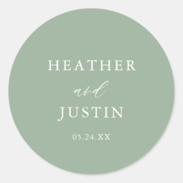 Adesivo Sage Green Rustic Elegant Wedding Envelope Seals