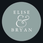 Adesivo Sage Green - Simples Casamento Elegante Moderno<br><div class="desc">Coleção de Coleção Clássica Clássica Clássica de Casamento Simples e Elegante Verde em Niche e Nest.</div>