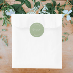 Adesivo Sage Green Stylized Wedding Obrigado