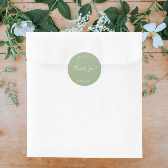 Adesivo Sage Green Stylized Wedding Obrigado (In Situ Wedding)