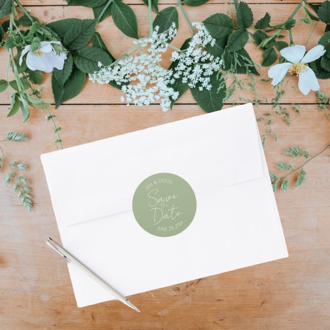 Adesivo Sage Green Stylized Wedding Salvar a Data (In Situ Wedding)