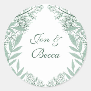 Adesivo Sage Green Wedding Vintage Botanical