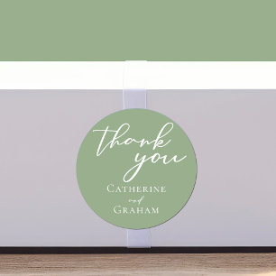Adesivo Sage Green White Script Personalizado Casamento