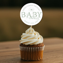 Adesivo Sage Green Wildflower Baby Shower