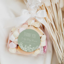 Sage Green Wildflower Chá de fraldas Obrigado Favo