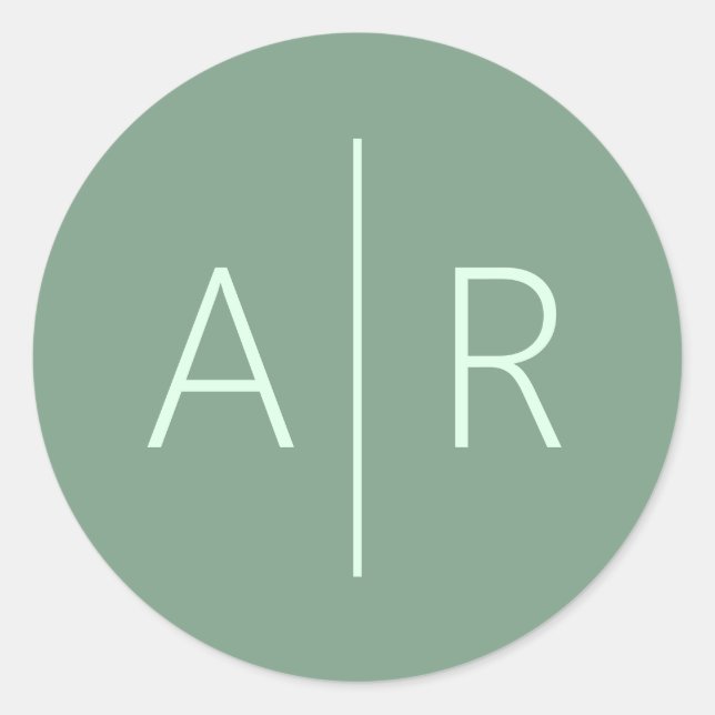 Adesivo Sage Greenery Envelope Seal, Favor do Casamento (Frente)