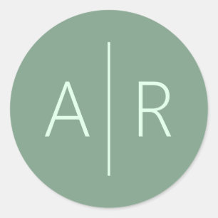 Adesivo Sage Greenery Envelope Seal, Favor do Casamento