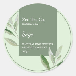 Adesivo Sage Herbal Tea Business Label