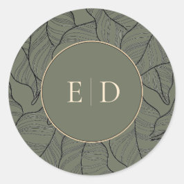 Adesivo Sage Monograma Elegante Moderno Floral