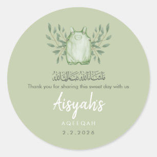 Adesivo Sage Verde Aquarela Aqeeqah Bebê Menino