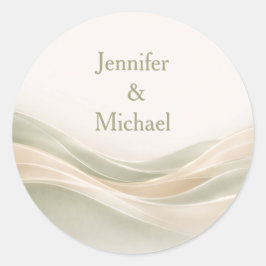 Adesivo Sage Verde e Marfim Casamento Personalizado