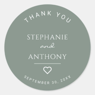 Adesivo Sage Verde Minimalista com Casamento Moderno do Co