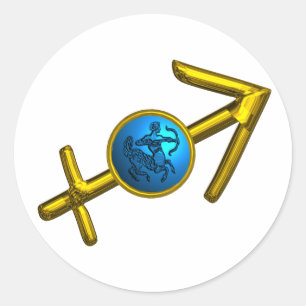 ADESIVO SAGITTARIUS, DOURADO SINAL DE ANIVERSÁRIO ZODIÁT