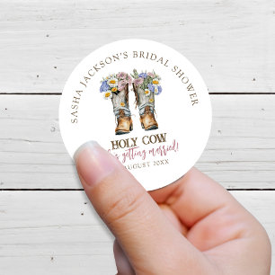 Adesivo Sagrada Vaca Botas de Cowboy Florais Chá de Noiva