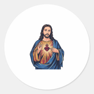 Adesivo Sagrado Coração de Entalhe Antigo Vetor Religioso