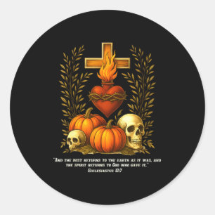 Adesivo Sagrado Coração Halloween Jesus Caveiras Abóboras