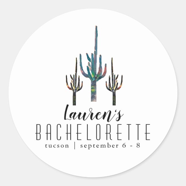 Adesivo Saguaro Cactus Bachelorette Personalizado (Frente)