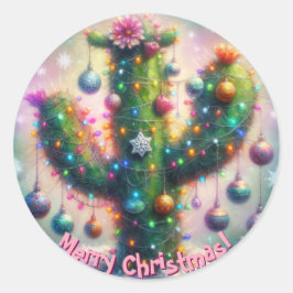 Adesivo Saguaro Cactus Whimsical Snowflakes de Natal