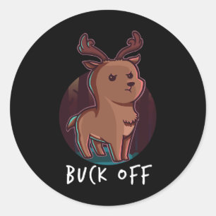 Adesivo Sai Daqui Deer Middle Finger Engraçado Caça Hun