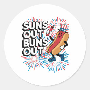 Adesivo Sai Fogueira Fora Engraçada 4 De Julho Hot Dog Pat