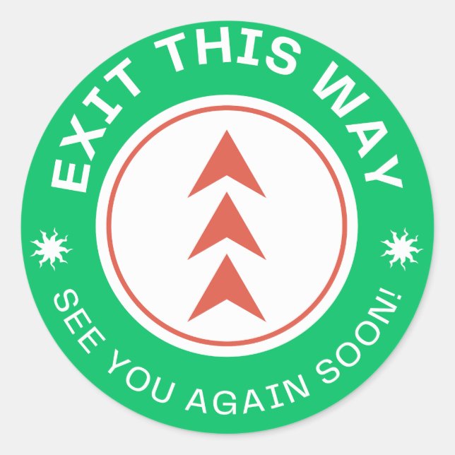Adesivo SAIA POR AQUI. Até logo. Verde (Frente)