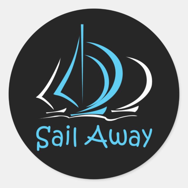 Adesivo Sail Away Sailboat Sand Ocean Gul (Frente)