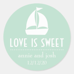 Adesivo Sailboat Love is Sweet Labels (Sage Green)
