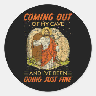 Adesivo Saindo Da Minha Caverna Jesus Engraçado Ressurreiç