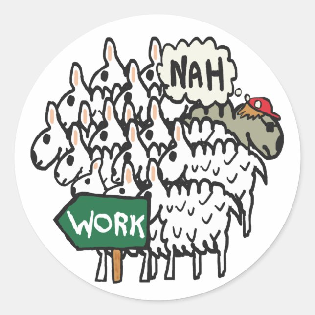 Adesivo Saindo do Trabalho (Frente)