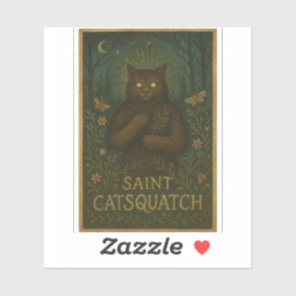 Adesivo Saint Catsquatch Sticker WV Cryptid Sasquatch