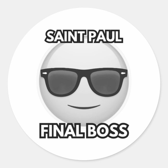 Adesivo Saint Pal Final Boss Cool Emoji (Frente)