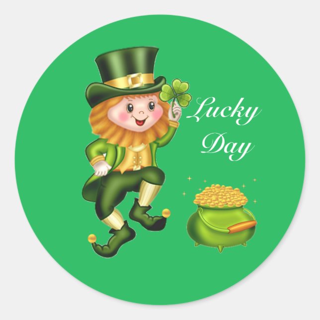 Adesivo Saint Patrick's Day Lucky Leprechaun (Frente)