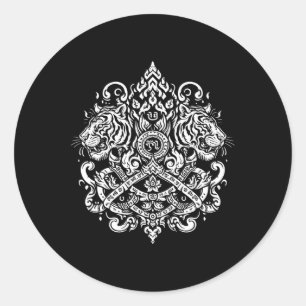Adesivo Sak Yant Muay Thai Mma Tattoo Twin Tiger Martial A