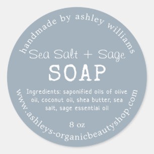 Adesivo Sal do Mar + Sabão do Sage   Embalagem Skincare Fe