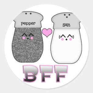 Adesivo Sal e Pimenta Kawaii BFF