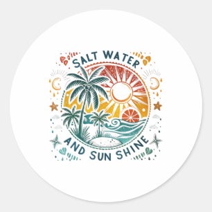 Adesivo Sal Water Sun Shine Retro Summer Beach Vibes