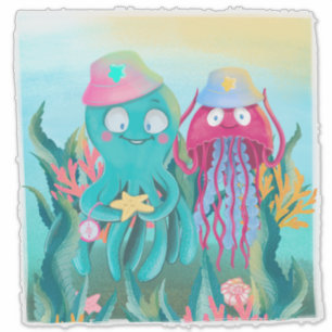 Adesivo Sala de Crianças da Festa dos Amigos da Jellyfish