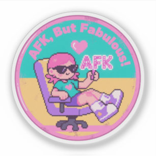 Adesivo Sala de estar AFK engraçada para jogadores retrô v