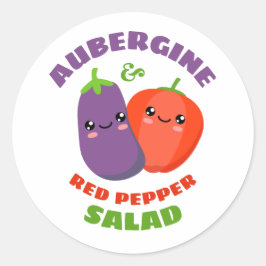 Adesivo Salada de beringela e de pimenta vermelha