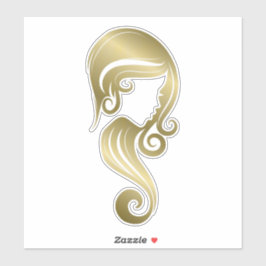 Adesivo Salão de Cabelo e Maquiagem Chic Gold Shine Beauty