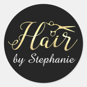 Adesivo Salão de Cabelo Hairstylist da Tesoura do Ouro