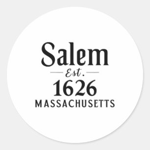 Adesivo Salem Machusettes Est. outono de Halloween de 1626