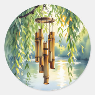 Adesivo Salgueiro, Windchimes e lago