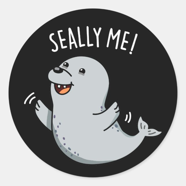 Adesivo Sally Me Engraçado Seal Pun Dark BG (Frente)