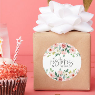 Adesivo Salm 23:3 Ele Restaura minha Bíblia de Alma Verso 