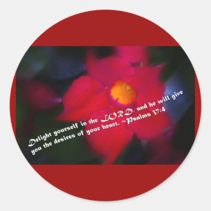 Adesivo Salm 37:4 Fundo Vermelho