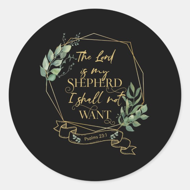 Adesivo Salmo 23 1 da Bíblia Cristã Verse (Frente)
