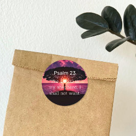 Adesivo Salmo 23 Árvore Sunset