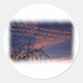 Adesivo Salmo 27:1 na fronteira branca do amanhecer
